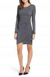 Leith Ruched Long Sleeve Dress at Nordstrom